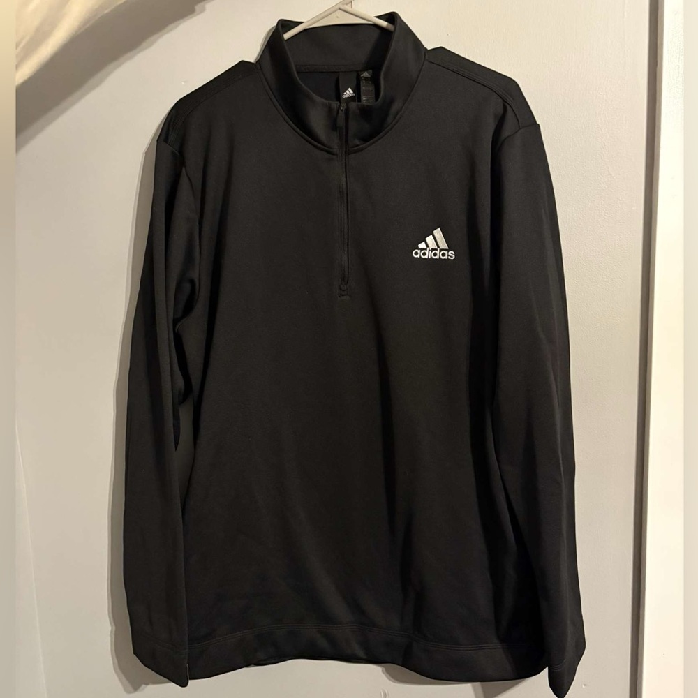 Men’s Adidas Black Quarter-zip, size Large